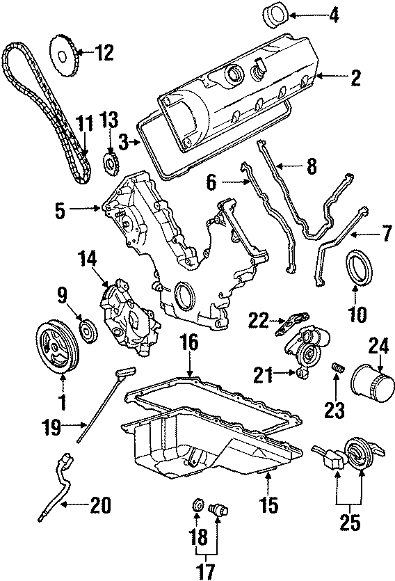 Diagram ENGINE PARTS. for your Ford Crown Victoria  