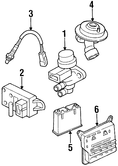 Diagram EMISSION SYSTEM. EMISSION COMPONENTS. for your Ford Crown Victoria  