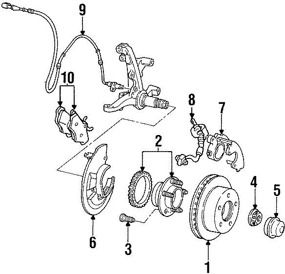 Diagram FRONT SUSPENSION. BRAKE COMPONENTS. for your 2019 Ford F-150  Raptor Crew Cab Pickup Fleetside 