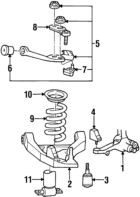 Diagram FRONT SUSPENSION. SUSPENSION COMPONENTS. for your 2007 Ford F-150 4.6L Triton V8 A/T 4WD XL Standard Cab Pickup Fleetside 