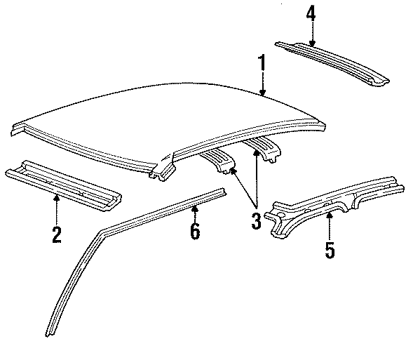 Diagram ROOF & COMPONENTS. for your 1985 Ford Bronco   