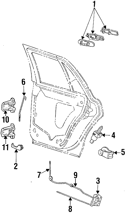 Diagram REAR DOOR. LOCK & HARDWARE. for your Ford Crown Victoria  