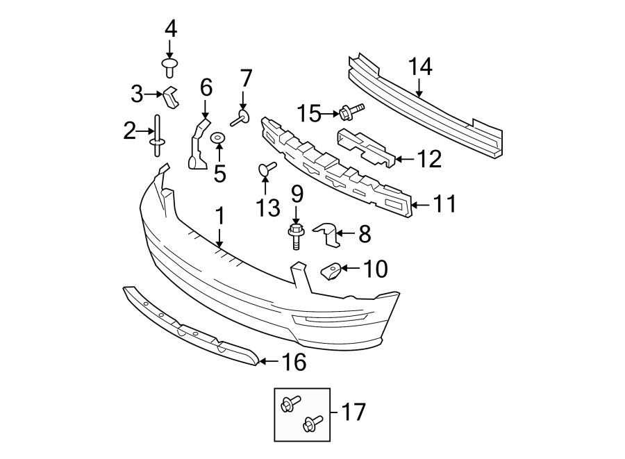 Diagram FRONT BUMPER. BUMPER & COMPONENTS. for your 2010 Lincoln MKZ   