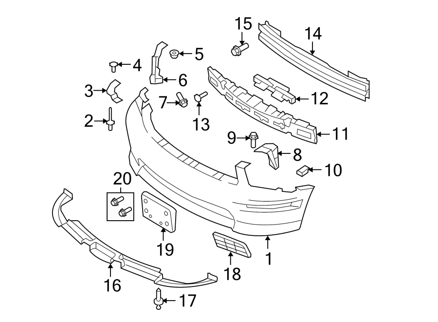 Diagram FRONT BUMPER. BUMPER & COMPONENTS. for your 2002 Ford F-150   