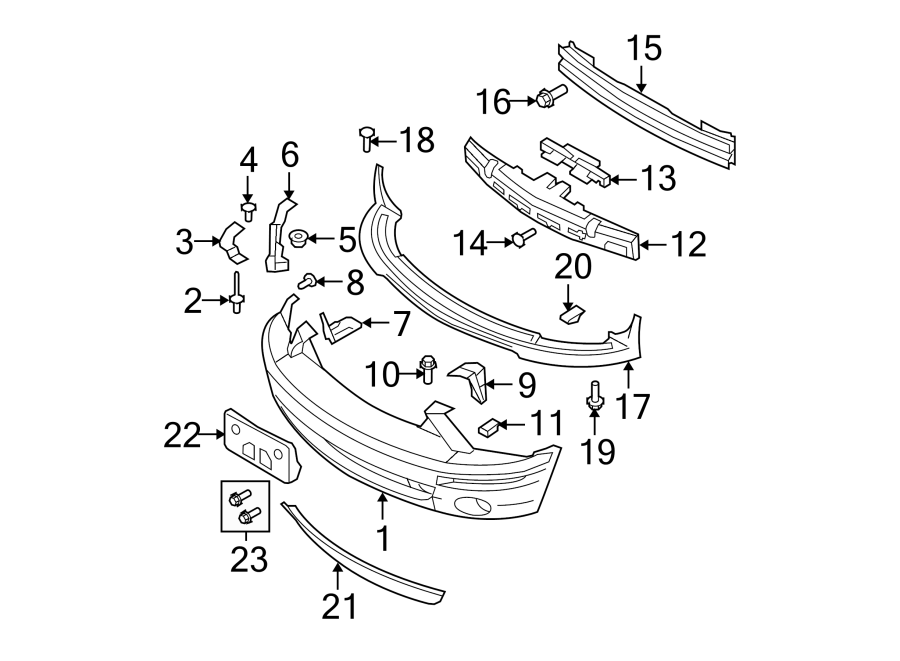 Diagram FRONT BUMPER. BUMPER & COMPONENTS. for your 2015 Lincoln MKZ Hybrid Sedan  