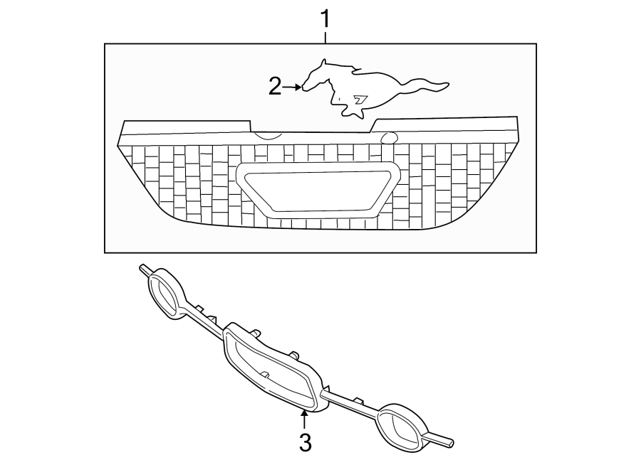 Diagram GRILLE & COMPONENTS. for your Ford Explorer Sport  