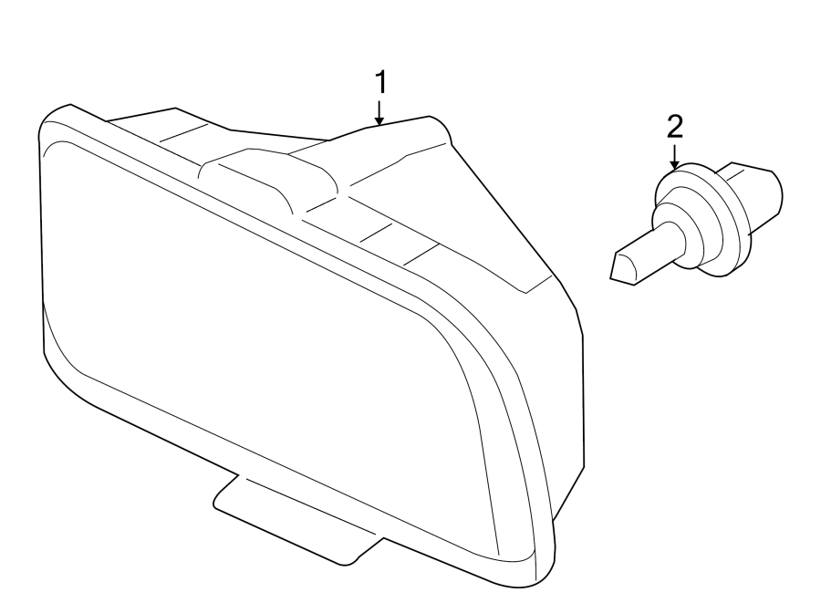 Front lamps. Headlamp components. Diagram