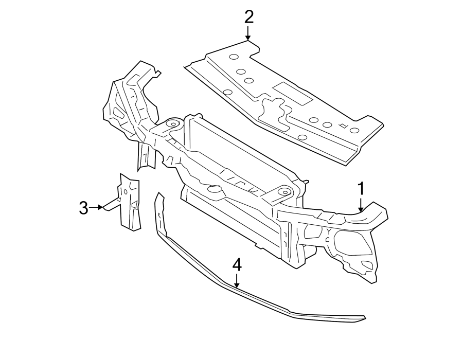 Diagram RADIATOR SUPPORT. for your Ford Mustang  