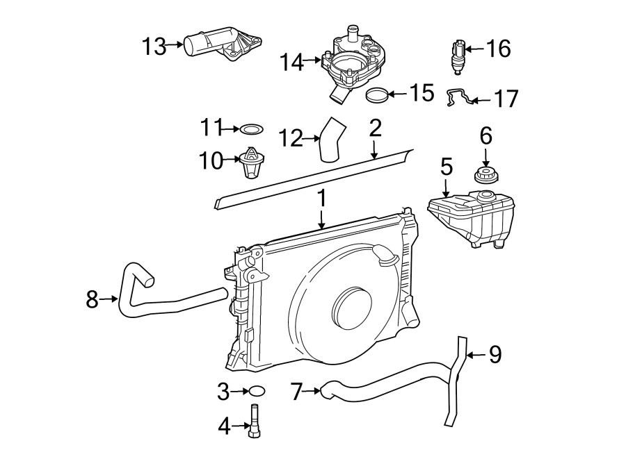 Diagram RADIATOR & COMPONENTS. for your 2021 Ford F-150  XL Crew Cab Pickup Fleetside 