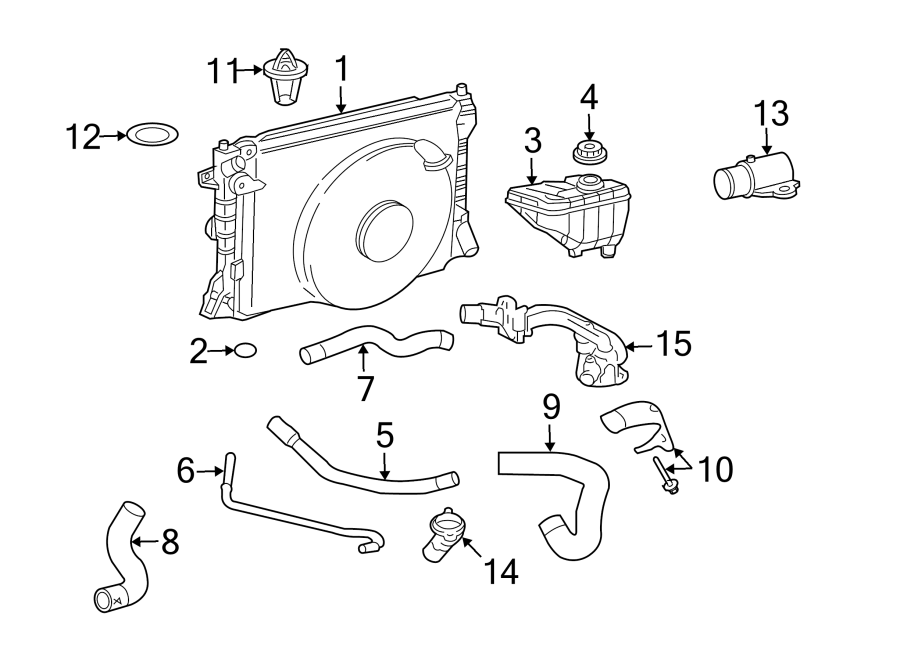 Diagram RADIATOR & COMPONENTS. for your 2019 Lincoln MKZ   