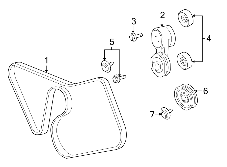 Diagram BELTS & PULLEYS. for your 2010 Lincoln MKZ   