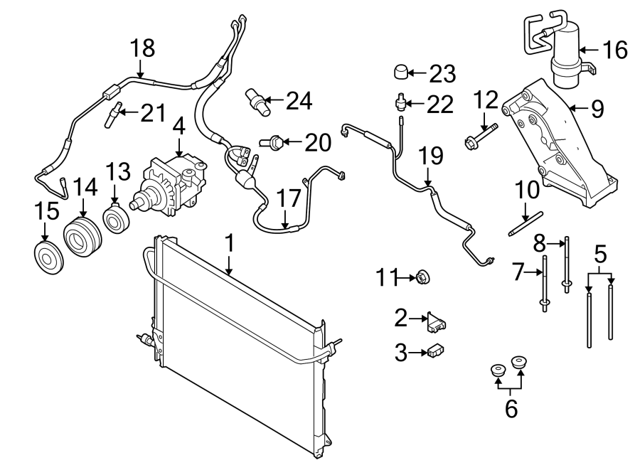 Diagram AIR CONDITIONER & HEATER. COMPRESSOR & LINES. CONDENSER. for your 2008 Ford F-150   