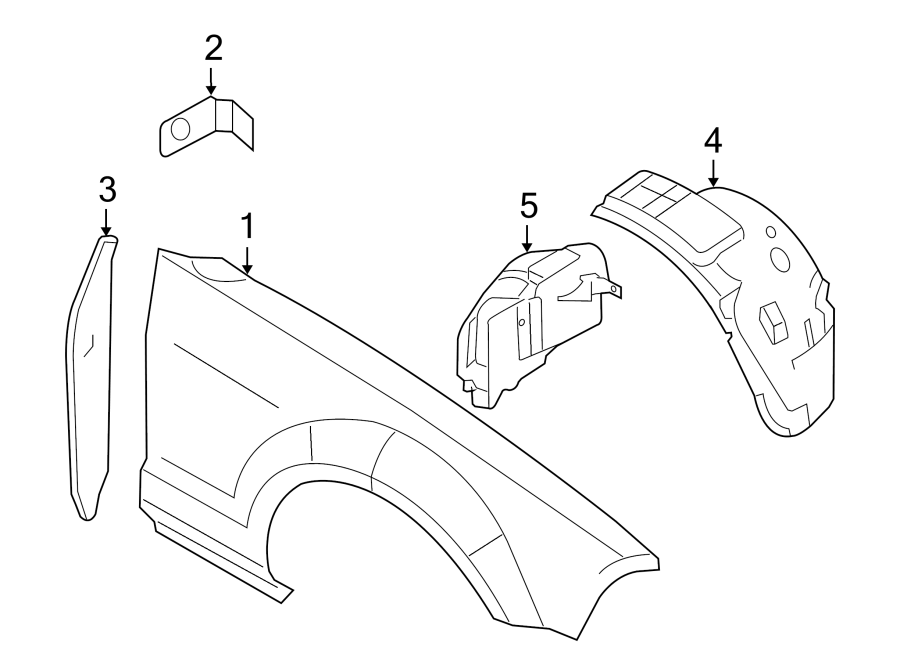 Diagram FENDER & COMPONENTS. for your Ford E-150 Econoline Club Wagon  