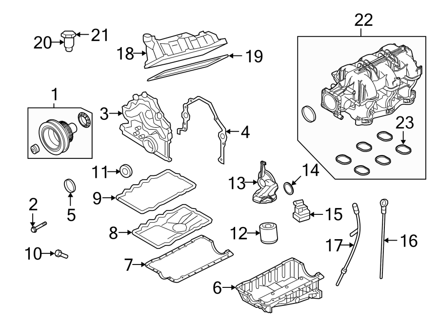 Diagram ENGINE PARTS. for your 2008 Lincoln MKZ   