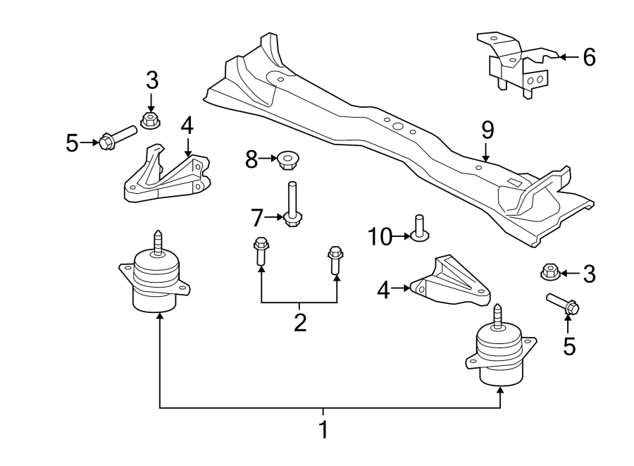 Diagram ENGINE & TRANS MOUNTING. for your Mercury Mountaineer  