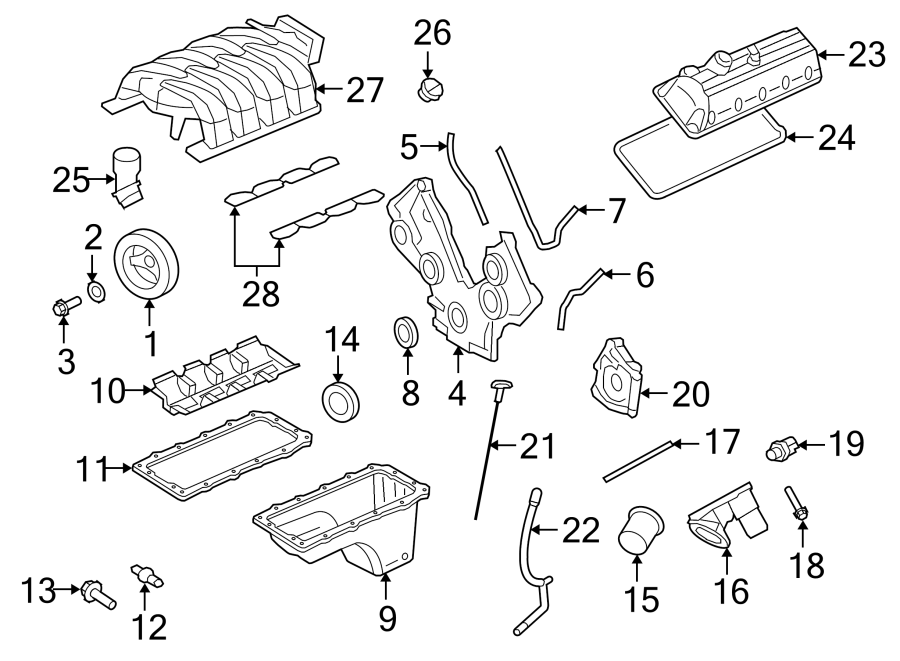 Diagram ENGINE PARTS. for your Ford