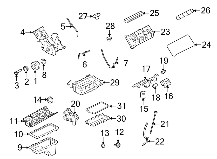 Diagram ENGINE PARTS. for your 2013 Lincoln MKZ   