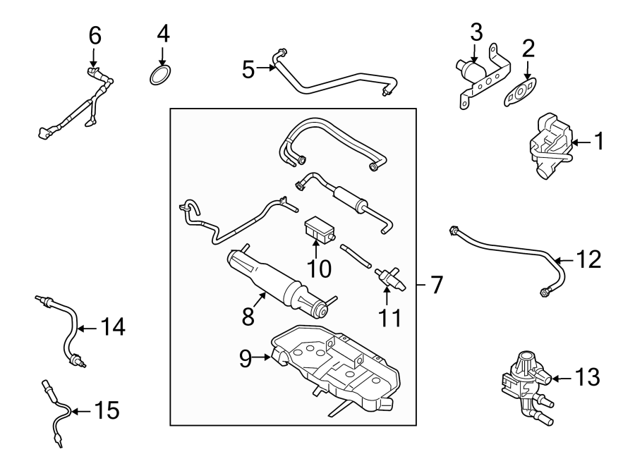 Diagram EMISSION SYSTEM. for your 2013 Ford Flex   