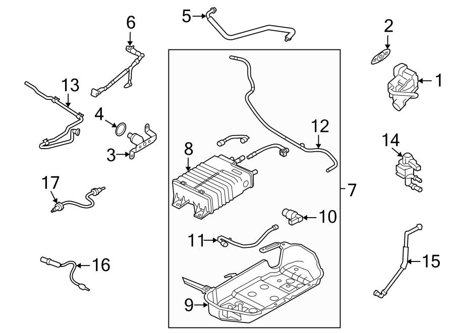 Diagram EMISSION SYSTEM. for your 2013 Ford Flex   