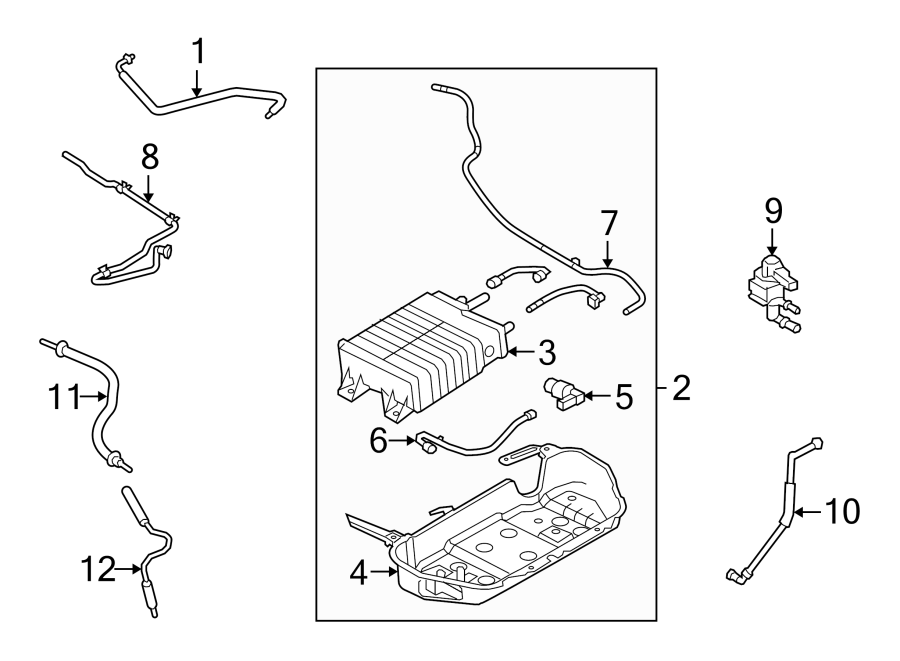 Diagram EMISSION SYSTEM. for your 2014 Lincoln MKZ   