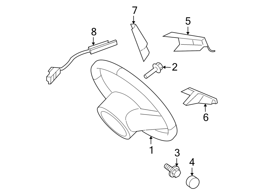 Diagram STEERING WHEEL & TRIM. for your Ford Mustang  