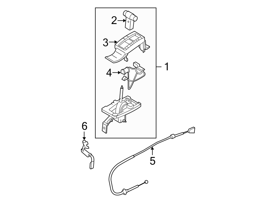 Diagram CONSOLE. SHIFTER HOUSING. for your 2006 Ford Escape   