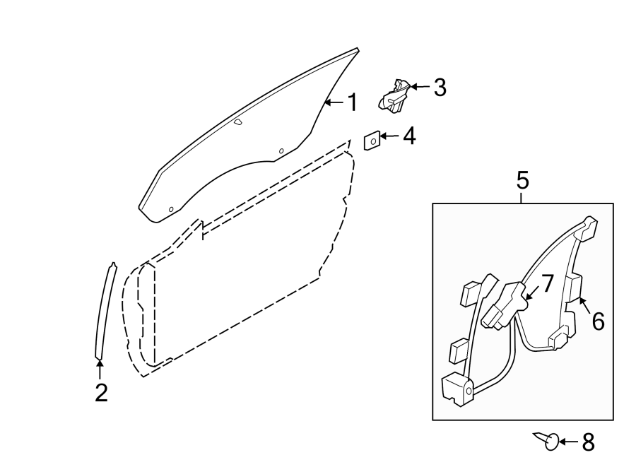 Diagram DOOR. GLASS & HARDWARE. for your 2006 Ford Escape   