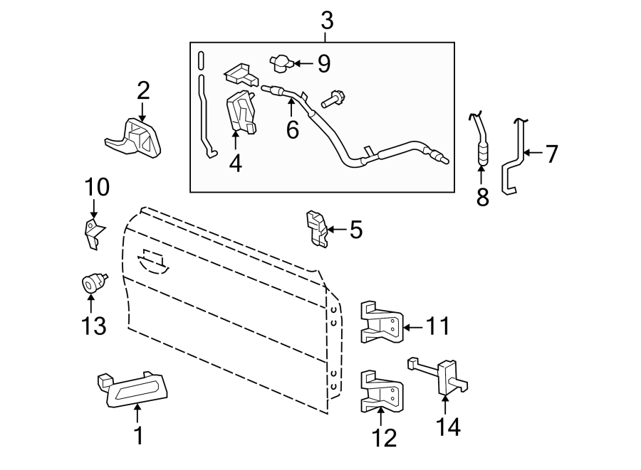 Diagram DOOR. LOCK & HARDWARE. for your Ford Edge  