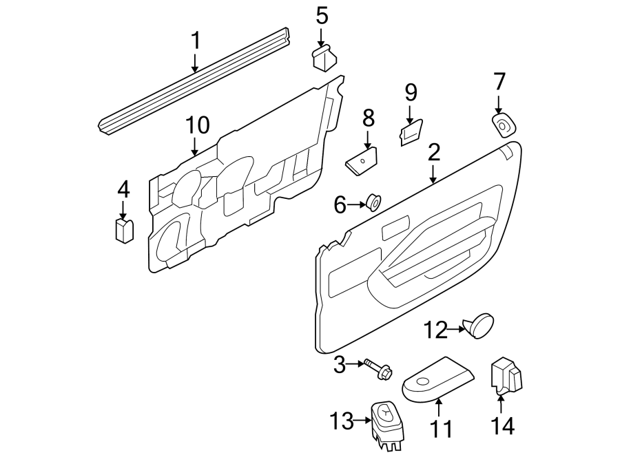 Diagram DOOR. INTERIOR TRIM. for your 2010 Ford E-150   