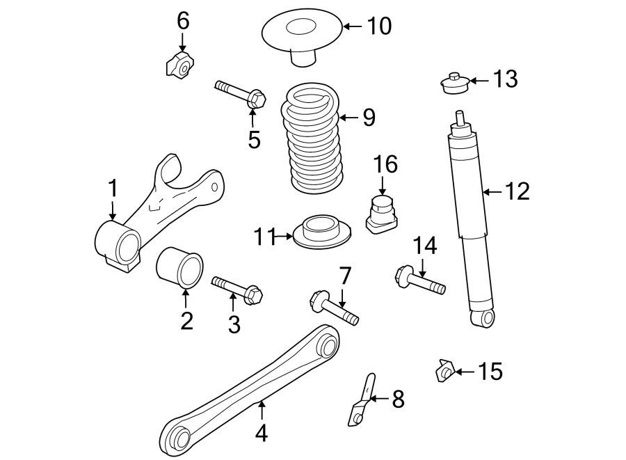 Diagram REAR SUSPENSION. SUSPENSION COMPONENTS. for your 2010 Ford Escape   