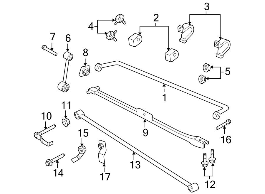 Diagram REAR SUSPENSION. STABILIZER BAR & COMPONENTS. for your 2012 Ford Fusion   