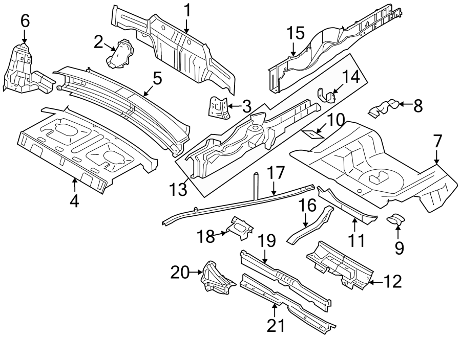 Diagram REAR BODY & FLOOR. for your 2010 Ford Edge  Limited Sport Utility 