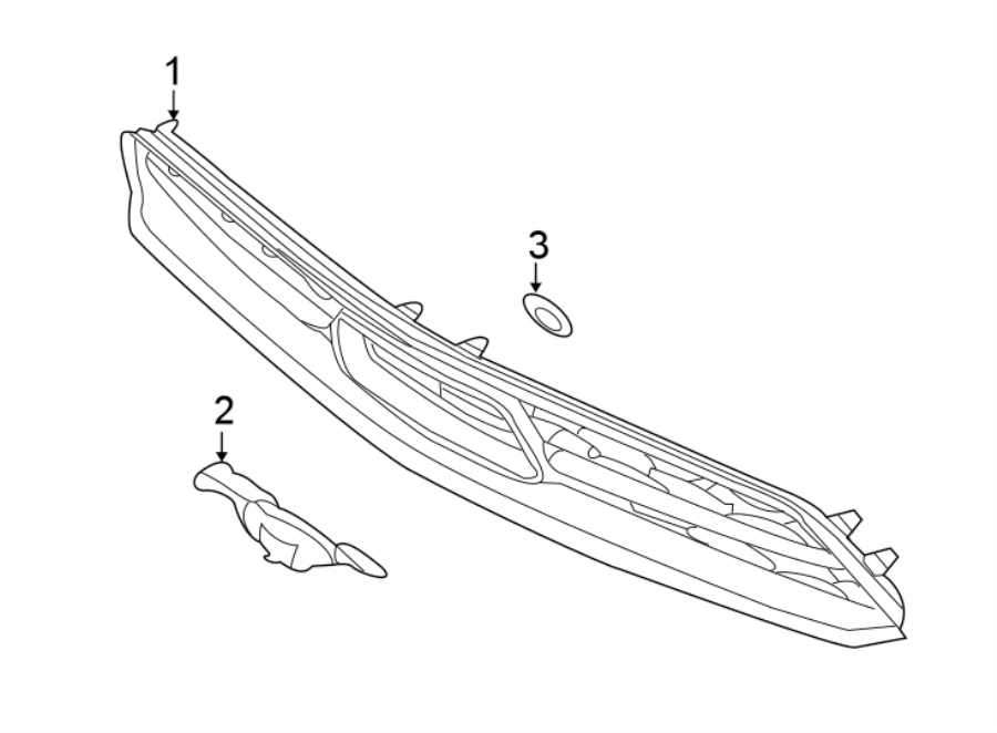 Diagram FRONT BUMPER & GRILLE. GRILLE & COMPONENTS. for your Lincoln MKZ  