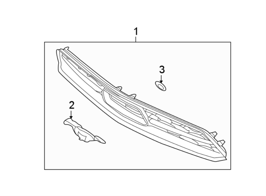 Diagram FRONT BUMPER & GRILLE. GRILLE & COMPONENTS. for your Ford