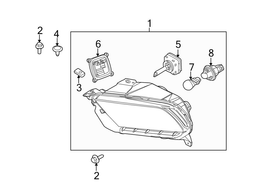 Diagram FRONT LAMPS. HEADLAMP COMPONENTS. for your 2018 Ford F-150 5.0L V8 FLEX A/T RWD XLT Crew Cab Pickup Fleetside 