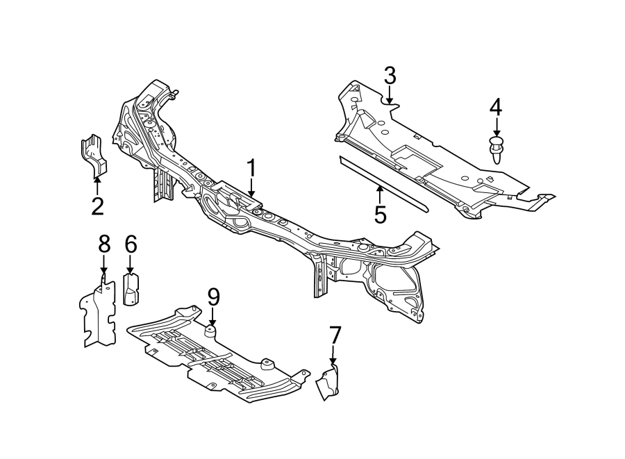 Diagram RADIATOR SUPPORT. for your 1998 Ford F-150   