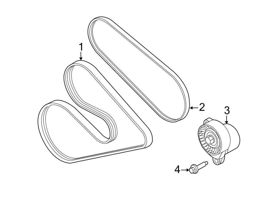 Diagram BELTS & PULLEYS. for your 2022 Ford F-150 3.5L PowerBoost V6 FULL HYBRID EV-GAS (FHEV) A/T RWD XLT Extended Cab Pickup Fleetside 