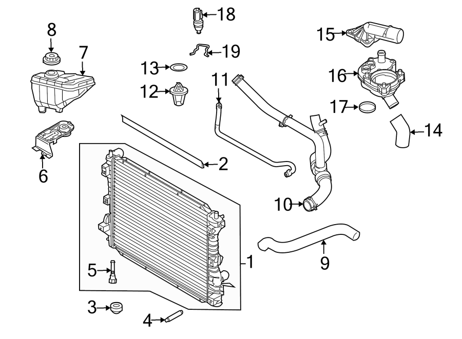 Diagram RADIATOR & COMPONENTS. for your 2021 Ford F-150  XL Crew Cab Pickup Fleetside 