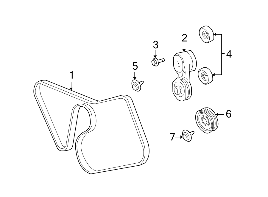 Diagram BELTS & PULLEYS. for your 2010 Lincoln MKZ   