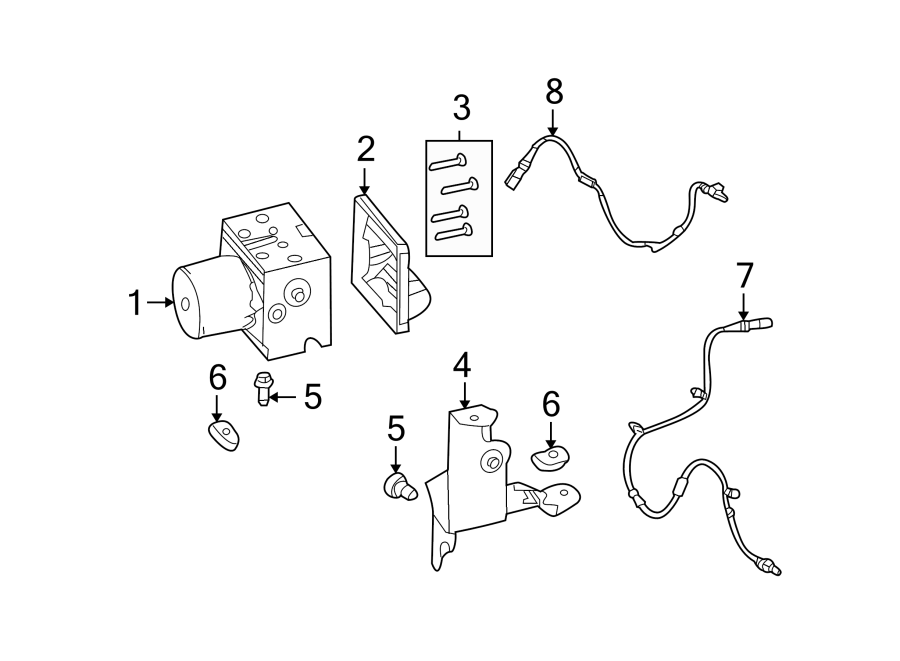 Diagram Abs components. for your 2008 Lincoln MKZ   