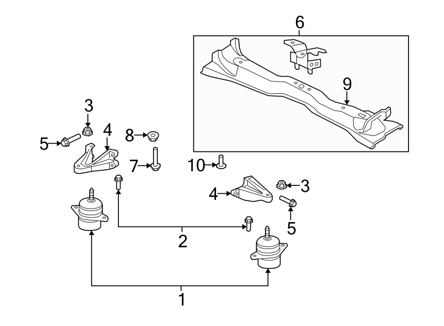 Diagram ENGINE & TRANS MOUNTING. for your 2014 Lincoln MKZ   