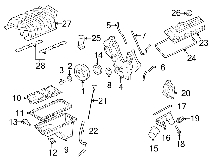 Diagram ENGINE PARTS. for your 2016 Lincoln MKZ   