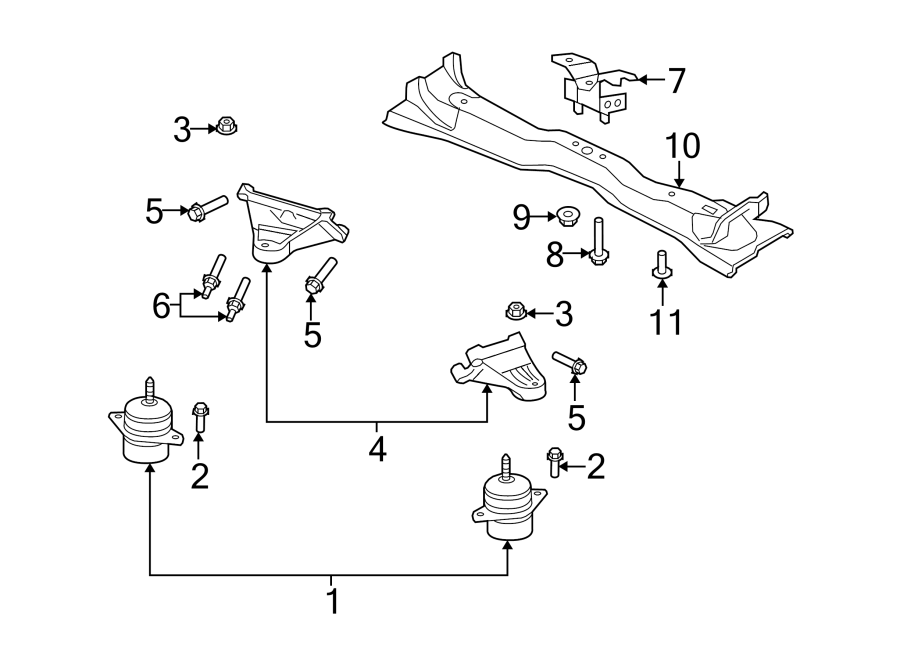 Diagram ENGINE & TRANS MOUNTING. for your 2012 Lincoln MKZ   