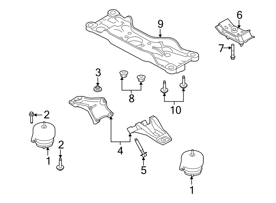 Diagram ENGINE & TRANS MOUNTING. for your Ford Mustang  