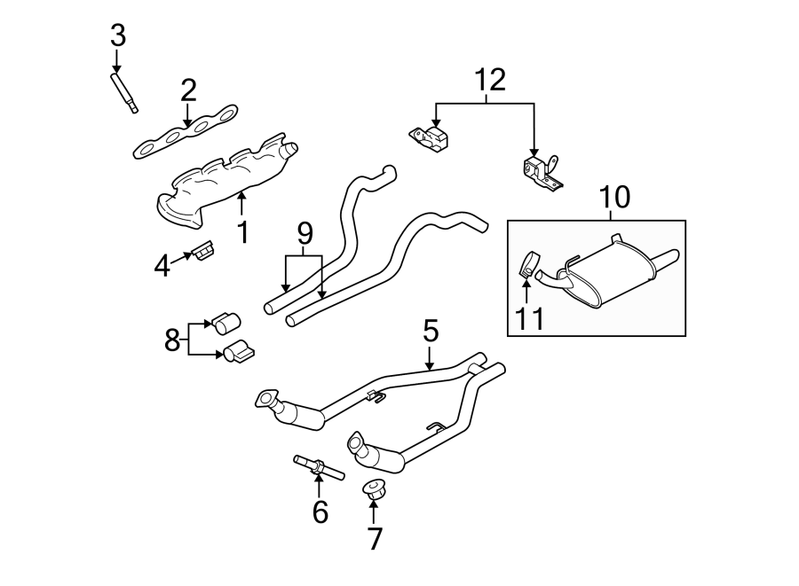 Diagram EXHAUST SYSTEM. EXHAUST COMPONENTS. EXHAUST MANIFOLD. for your Lincoln MKZ  