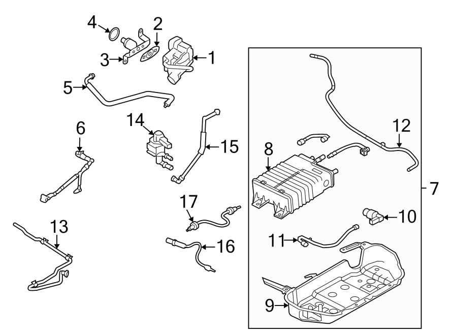 Diagram EMISSION SYSTEM. for your 2014 Lincoln MKZ   