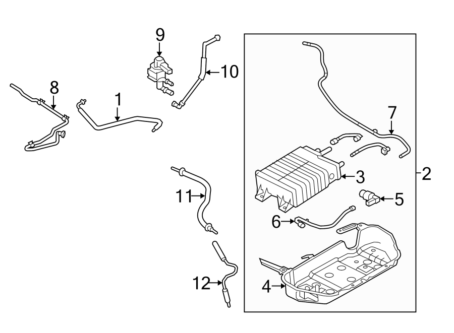 Diagram EMISSION SYSTEM. for your 2014 Lincoln MKZ   