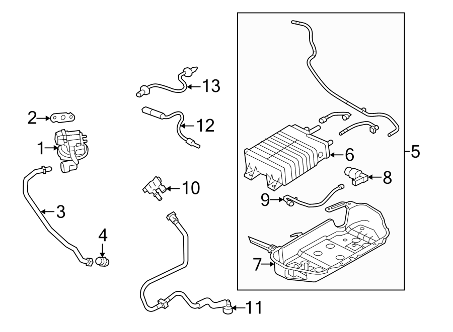 Diagram EMISSION SYSTEM. for your 2014 Lincoln MKZ Base Sedan  