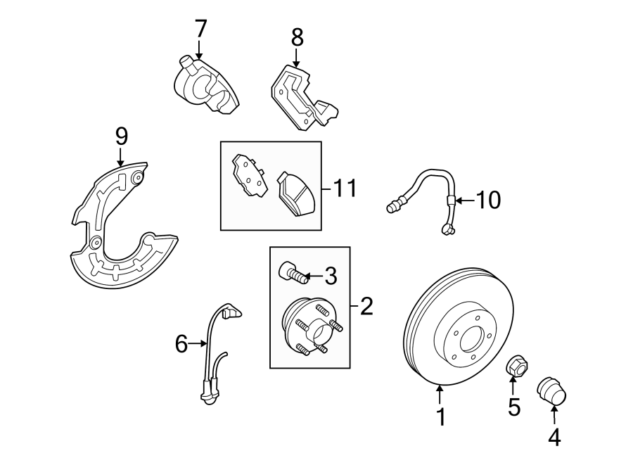 Diagram FRONT SUSPENSION. BRAKE COMPONENTS. for your 2010 Ford F-150   