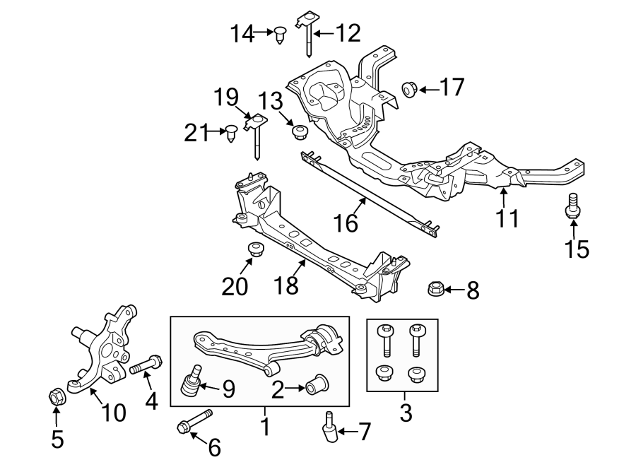 Ford Mustang Suspension Subframe Crossmember (Front - BR3Z5019B | Mid